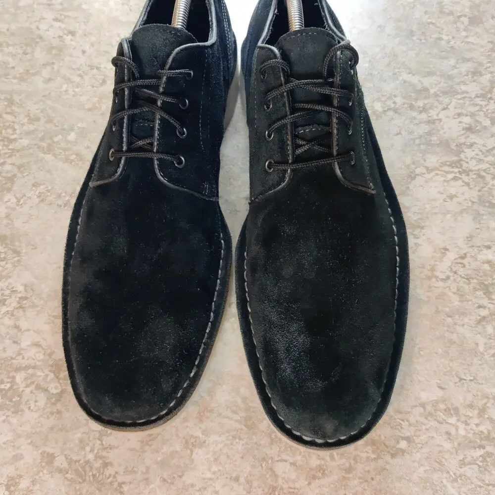 John Varvatos USA Lace-Up‎ Oxfords Shoes Men Size 10.5 M Black Suede *Read Desc.